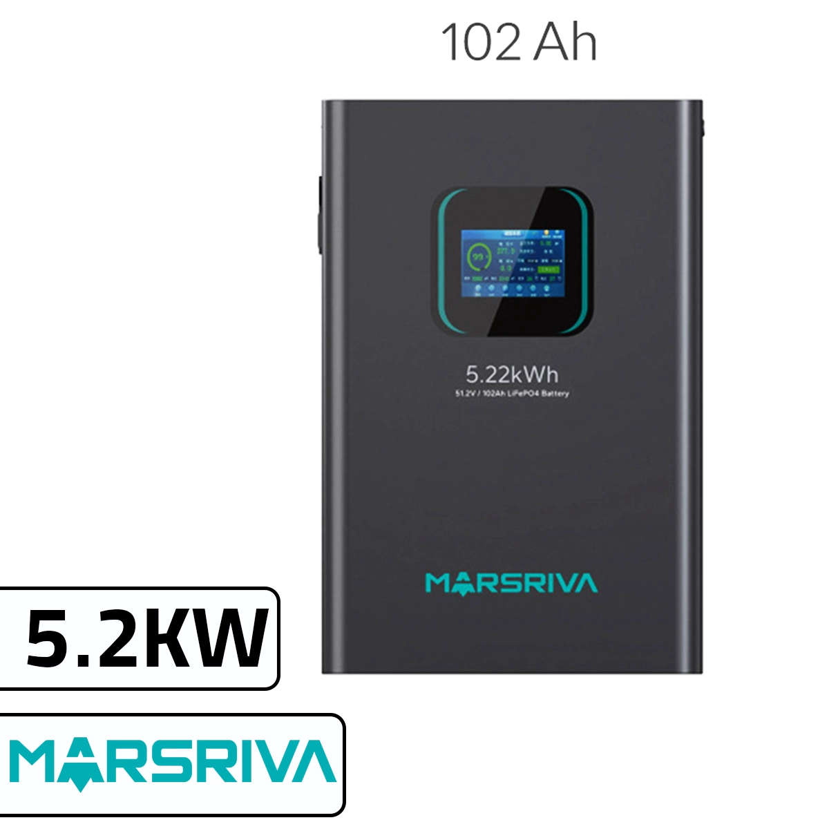 باتری لیتیوم فسفات آهن (LiFePO4) ظرفیت 5.2Kwh برند MARSRIVA مدل MR-LFP48-100-WMD