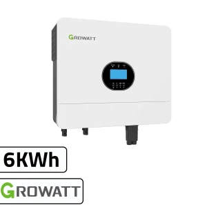 سانورتر 6 کیلووات، 48 ولت، 100 آمپر MPPT برند Growatt مدل SPF 6000 ES Plus